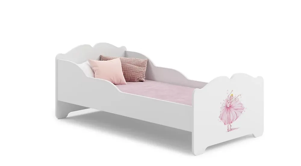 Kobi Lit enfant ANNA avec matelas 160x80 Princesse en couronne*Enfant Lit Enfant