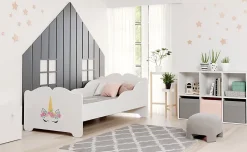 Kobi Lit enfant ANNA avec matelas 140x70 Corne de licorne*Enfant Lit Enfant