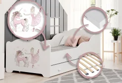 Kobi Lit enfant ANNA avec tiroir 140x70 Cat* Ensemble Sommier Et Matelas