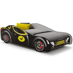 Lit enfant Batcar noir 140x70 avec matelas><noscript><img width=