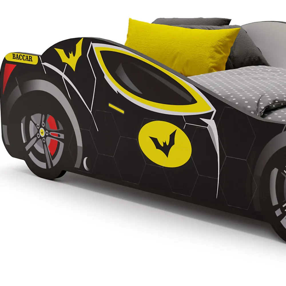 Lit enfant Batcar noir 140x70 avec matelas>Kobi
