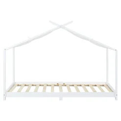 Lit enfant Brome bois de pin 90 x 200 cm blanc en.casa><noscript><img width=