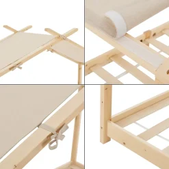 [En.Casa] Lit enfant Brome bois de pin 90 x 200 cm naturel beige en.casa*Enfant Lit Enfant