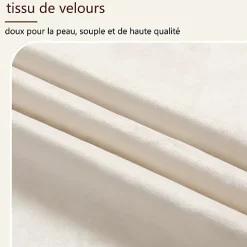 ModernLuxe Lit enfant capitonné 90x200cm - Tête de lit capitonnée - Oreillers réglables - Pieds en bois massif - Velours - Beige*Enfant Lit Enfant