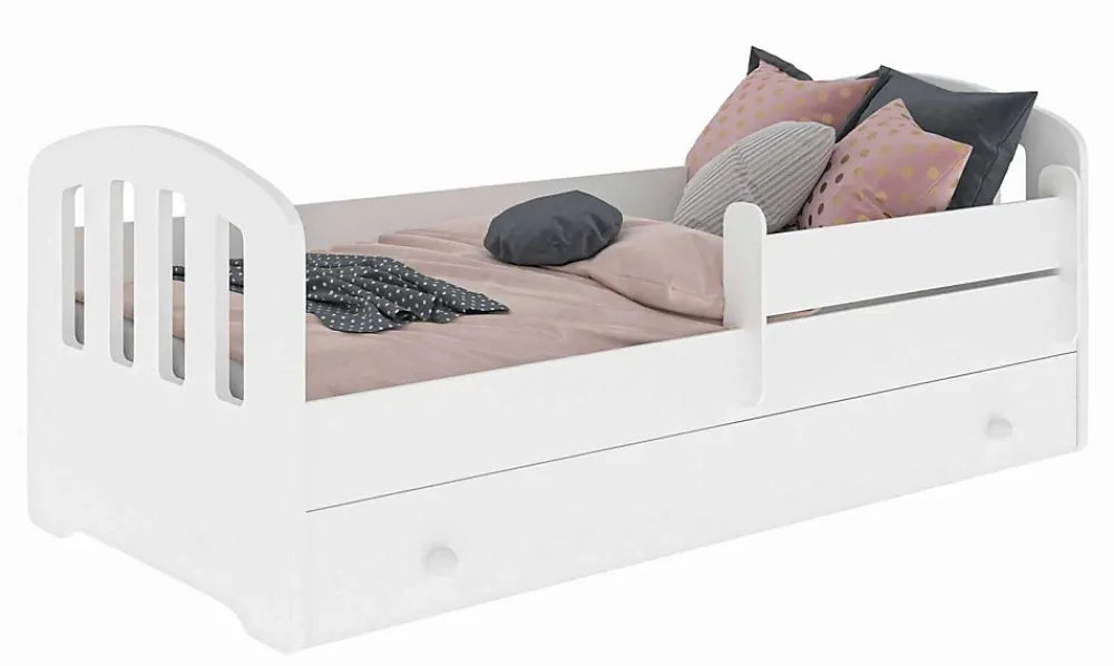 Kobi Lit enfant Felix 160x80 avec tiroir blanc* Ensemble Sommier Et Matelas