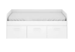 Pegane Lit enfant gigogne 90 x 190 cm en mélamine coloris blanc avec 3 tiroirs - Longueur 194.3 x Profondeur 97 x Hauteur 60 cm* Tête De Lit