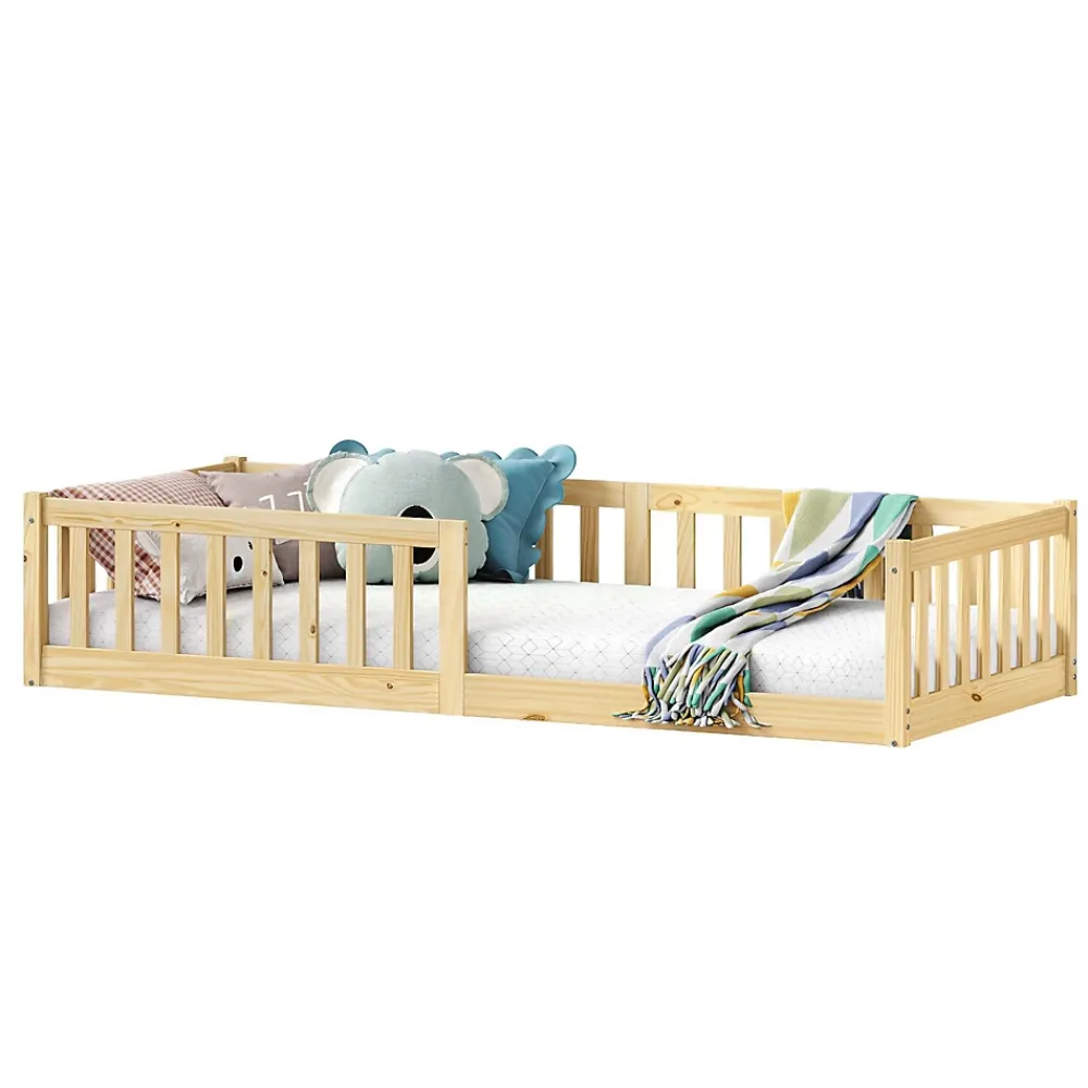 Idimex Lit enfant GUSTAVO type Montessori, couchage 90x200 cm, en pin massif naturel*Enfant Lit Enfant