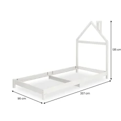 Idimex Lit enfant LIZ 90 x 200 cm en pin massif - Blanc*Enfant Lit Enfant