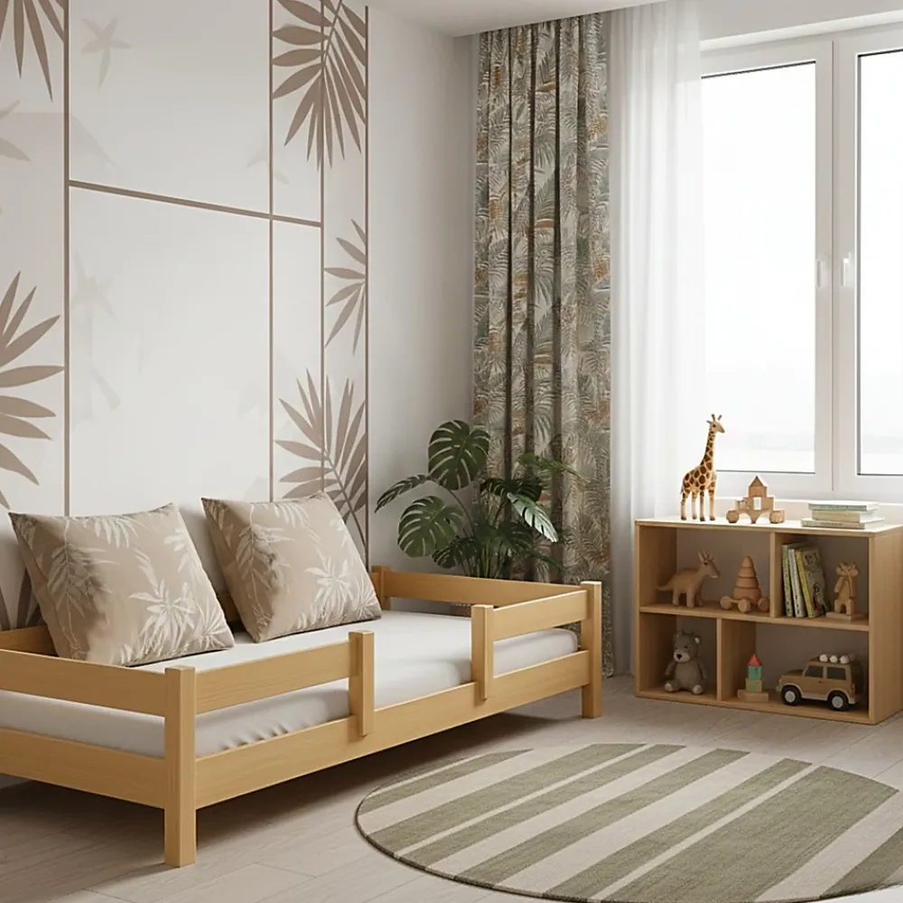 Kobi Lit enfant Lofto 160x80 avec barreaux - bois naturel*Enfant Lit Enfant