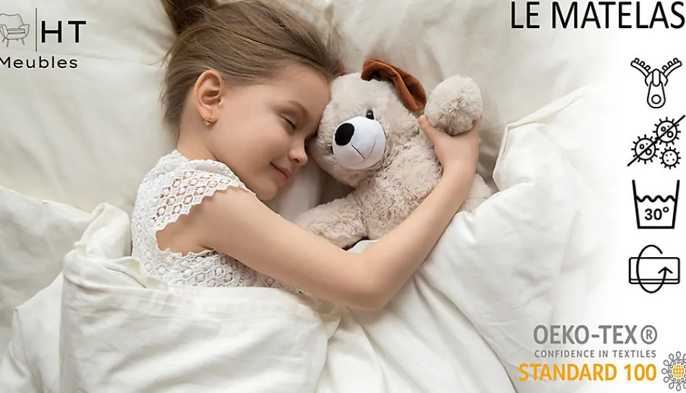 Lit enfant LOU avec tiroir balustrade et matelas inclus - Fée rose - 160 cm x 80 cm>Htmeubles New