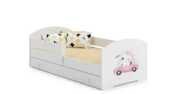 Kobi Lit enfant LUK avec tiroir et barreau 160x80 Cat* Lit Avec Rangement