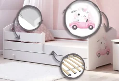 Kobi Lit enfant LUK avec tiroir et barreau 160x80 Cat* Lit Avec Rangement