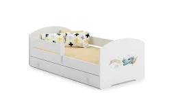 Lit enfant LUK avec tiroir et barreau 140x70 Airplane>Kobi New