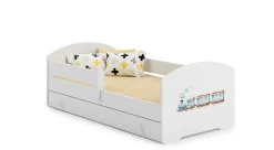 Lit enfant LUK avec tiroir et barreau 140x70 Poc iąg>Kobi New