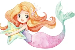 Kobi Lit enfant LUK avec tiroir et barreau 140x70 Mermaid* Lit Avec Rangement