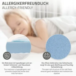 Lit enfant 80x160cm avec matelas H10cm blanc en bois but de foot et sommier à lattes><noscript><img width=