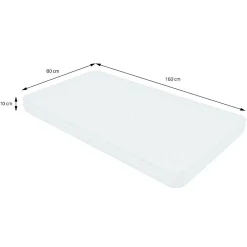 Lit enfant 80x160cm avec matelas H10cm blanc en bois but de foot et sommier à lattes><noscript><img width=