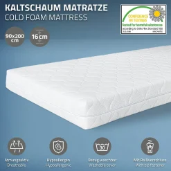 Lit enfant 90x200cm avec matelas H16cm naturel en bois forme de maison et sommier à lattes>Ml-Design Discount