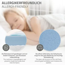 Ml-Design Lit enfant 90x200cm avec matelas H10cm naturel en bois but de foot et sommier à lattes*Enfant Lit Enfant