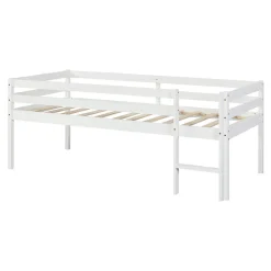 Lit enfant Siikalatva bois de pin 90 x 200 cm blanc en.casa><noscript><img width=