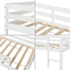 Lit enfant Siikalatva bois de pin 90 x 200 cm blanc en.casa><noscript><img width=
