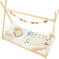 Lit enfant tipi ELIN, 90 x 190 cm en pin massif vernis naturel><noscript><img width=