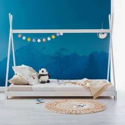 Lit enfant tipi ELIN, 90 x 190 cm en pin massif lasuré blanc><noscript><img width=