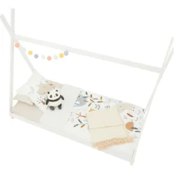 Lit enfant tipi ELIN, 90 x 190 cm en pin massif lasuré blanc><noscript><img width=
