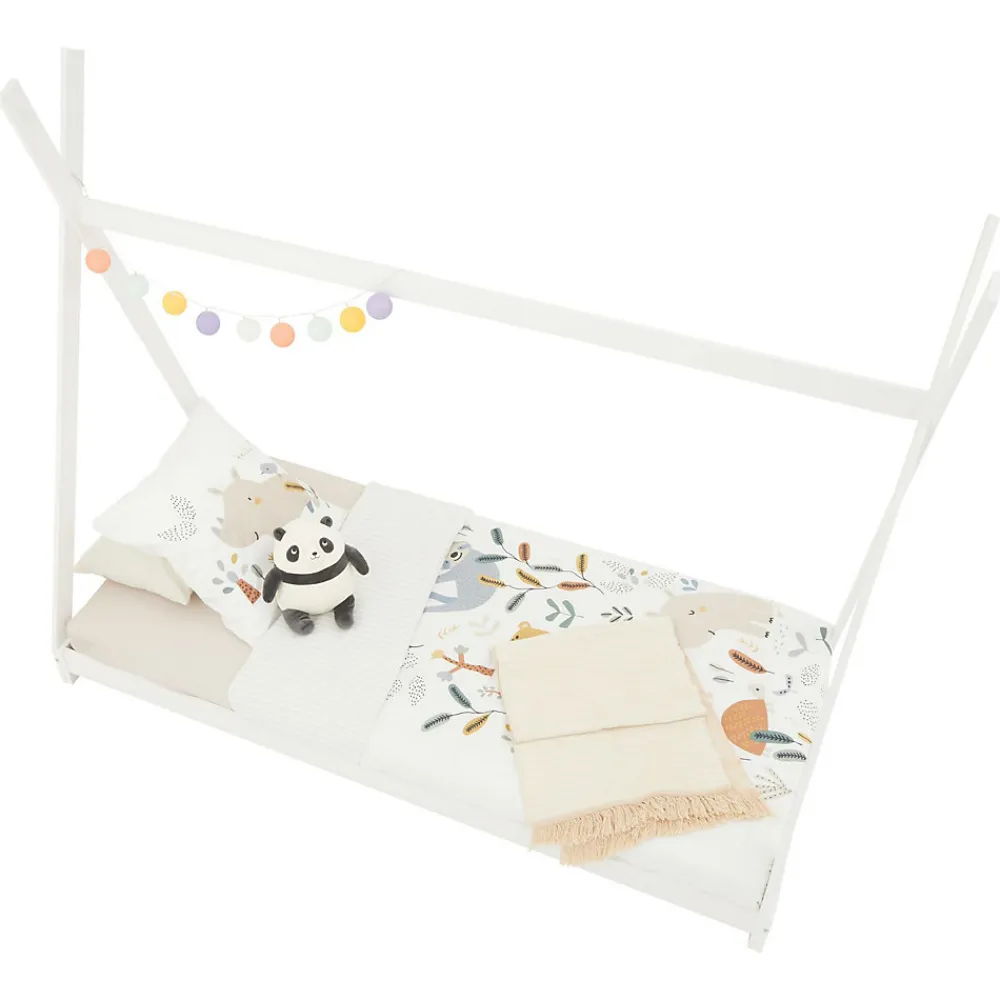 Lit enfant tipi ELIN, 90 x 190 cm en pin massif lasuré blanc>Idimex New