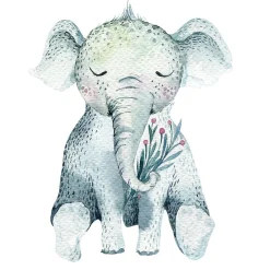 Lit enfant 190X90 Blanc Motif éléphant + matelas mousse sarrasin avec tiroir><noscript><img width=