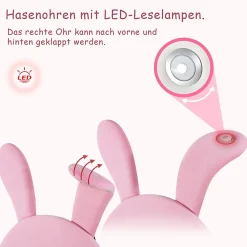 Lit enfant 90x200 cm - Lit simple capitonné jeunesse avec 2 tabourets de rangement et éclairage LED - Velours - Rose><noscript><img width=