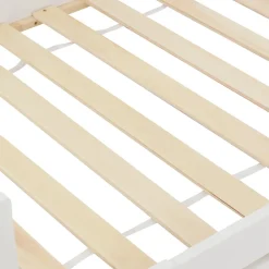 Lit Enfant 90x200 cm - Lit Simple Design Cheminée pour Petit Espace - Sans Matelas - Bois de Pin Blanc><noscript><img width=