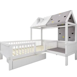 Okwish Lit Enfant 90x200 cm - Lit Simple en Bois avec Tiroir de Rangement - Blanc*Enfant Lit Enfant