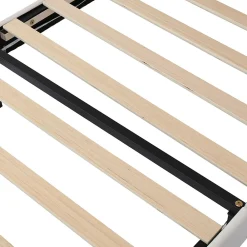 Lit enfant 90x200 cm - Lit Tête de Chat avec LED intégrée - PU - Sans matelas - Beige><noscript><img width=