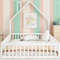 Blackcolors Lit Enfant 140X200Cm Cheminée Pin Blanc* Lit Avec Rangement