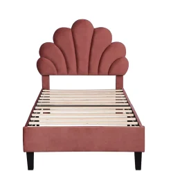 Lit Enfant 90x200cm Tête Fleurs Velours Rouge Haricot>Blackcolors Outlet