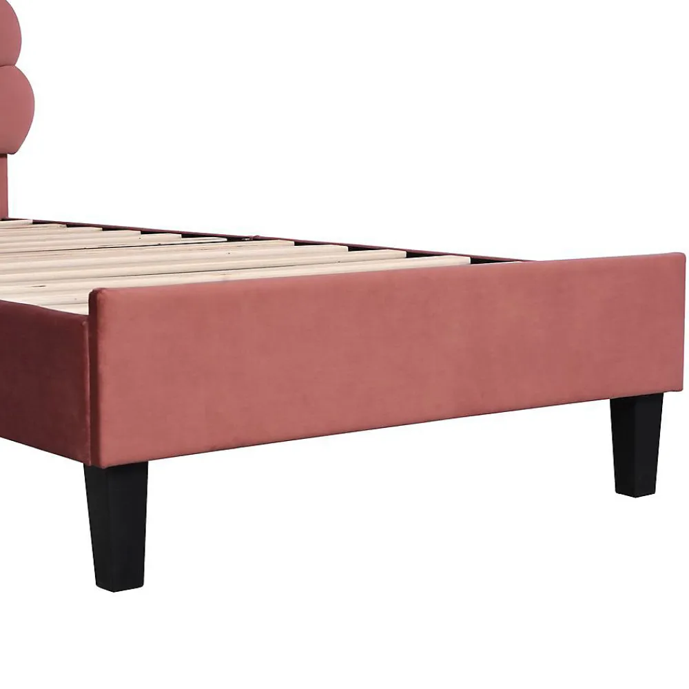 Lit Enfant 90x200cm Tête Fleurs Velours Rouge Haricot>Blackcolors Outlet