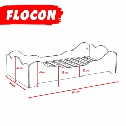 Weber Industries Lit FLOCON 90x190 cm + sommier /Blanc* Lit Simple