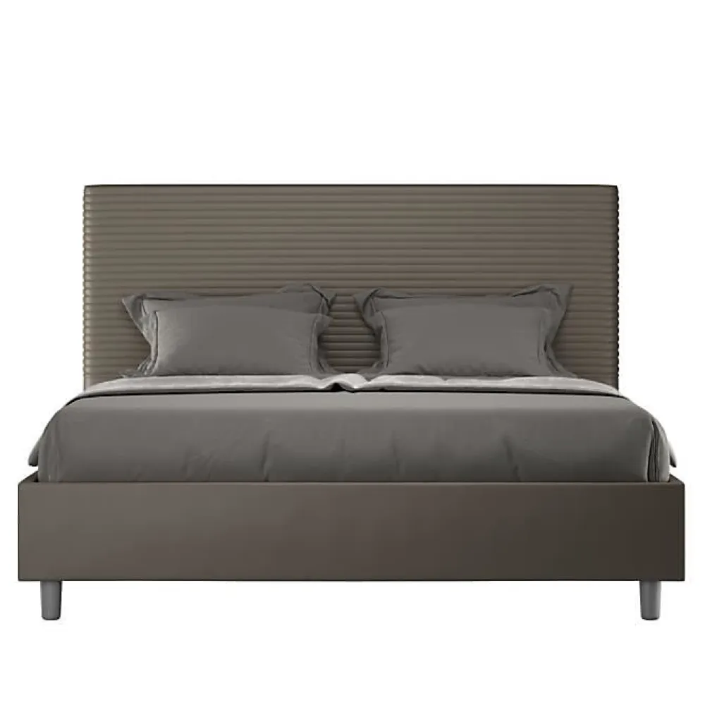 Lit Focus sans sommier rembourré 160x190 simili cuir cappuccino>Ityhome Online