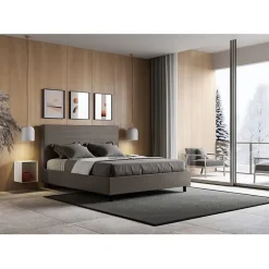 Lit Focus sans sommier rembourré 160x190 simili cuir cappuccino><noscript><img width=