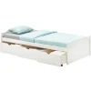 Lit fonctionnel MIA 90 x 190 cm, en pin massif lasuré blanc>Idimex Discount