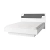 Lit FULMO 160 cm avec coffre - Coloris blanc et finition gris béton - 171 x 92 x 201 cm>Meublorama Outlet