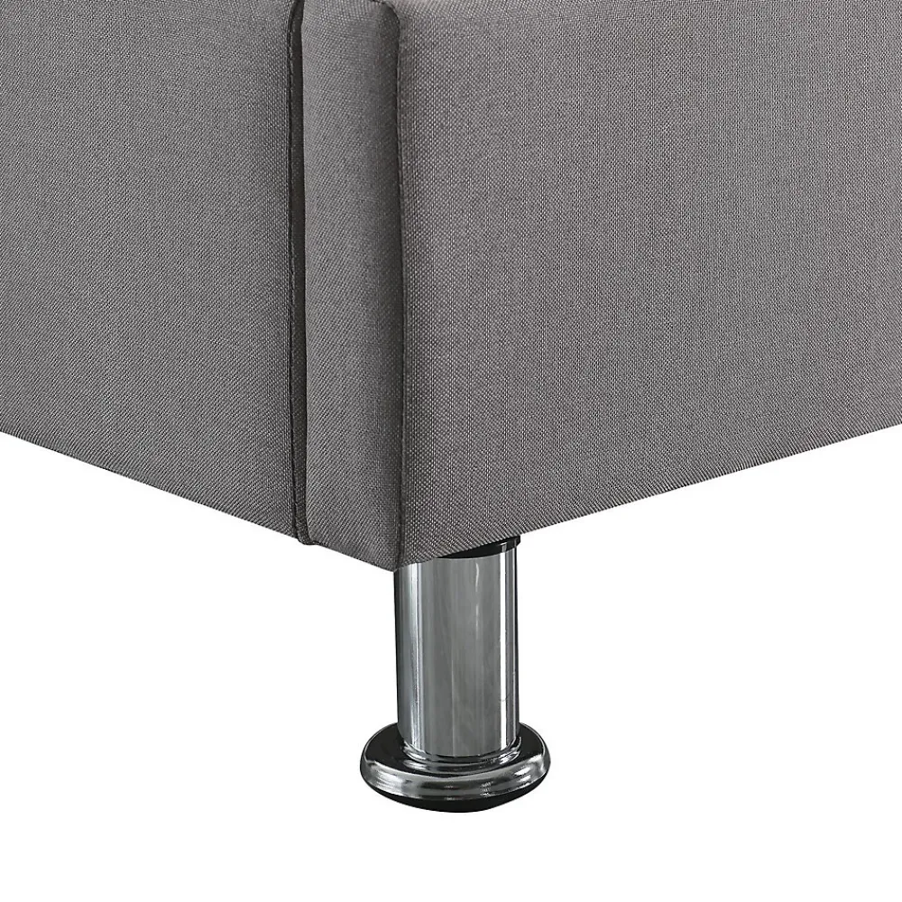 Lit futon double NIZZA, 140 x 190 cm, avec sommier, revêtement en tissu gris>Idimex Hot