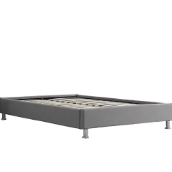 Idimex Lit futon simple NIZZA, 120 x 190 cm, avec sommier, revêtement en tissu gris* Lit Simple