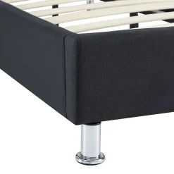 Idimex Lit futon simple NIZZA, 90 x 190 cm, avec sommier, revêtement en tissu noir* Lit Simple