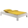 Lit futon THOMAS, en pin massif, 100 x 200 cm, lasuré blanc>Idimex