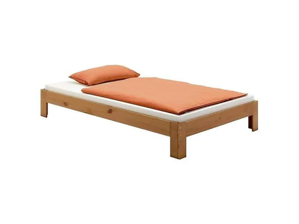Idimex Lit futon THOMAS, en pin massif, 120 x 200 cm, lasuré couleur campagne* Lit Simple