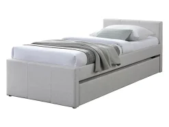 Vente-unique Lit gigogne 90 x 190 cm - Tissu - Beige - DORITALO*Enfant Lit Enfant