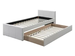 Vente-unique Lit gigogne 90 x 190 cm - Tissu - Beige - DORITALO*Enfant Lit Enfant