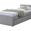 Lit gigogne 90 x 190 cm - Tissu - Gris - DORITALO>Vente-unique Discount